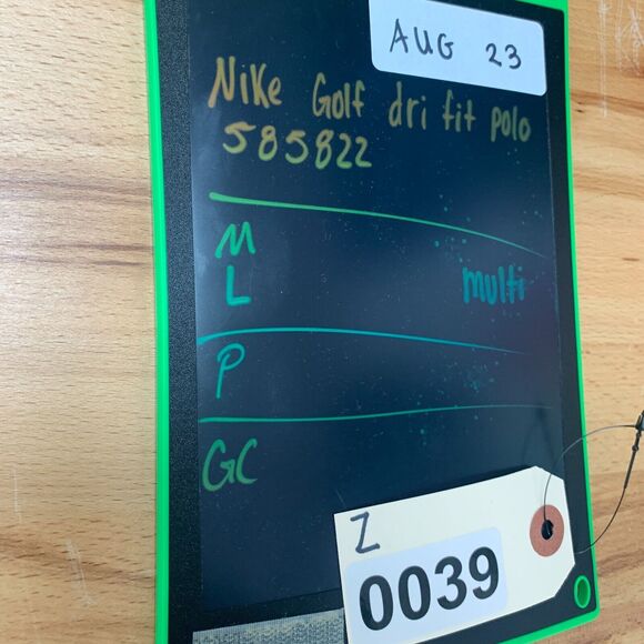 Nike Polo Shirt Mens L Blue Dri Fit Golf Tour Performance Innovation Stripe - Picture 10 of 11